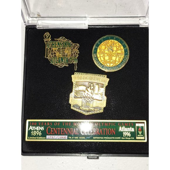 1996 Olympic Games Collector Pin Set Delta Onboard Athens to Atlanta - Picture 2 of 2